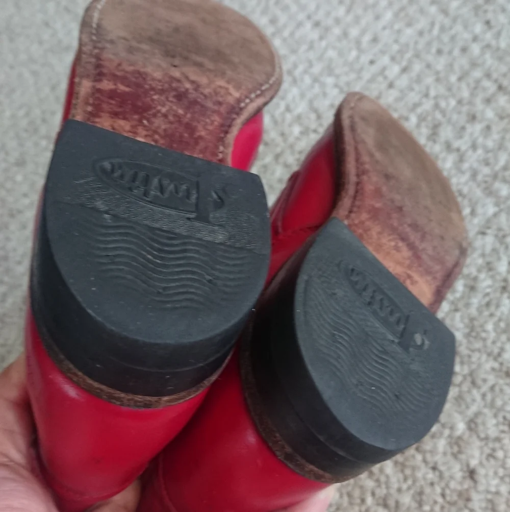 Justin red leather lace-up Packer boots SIZE 6